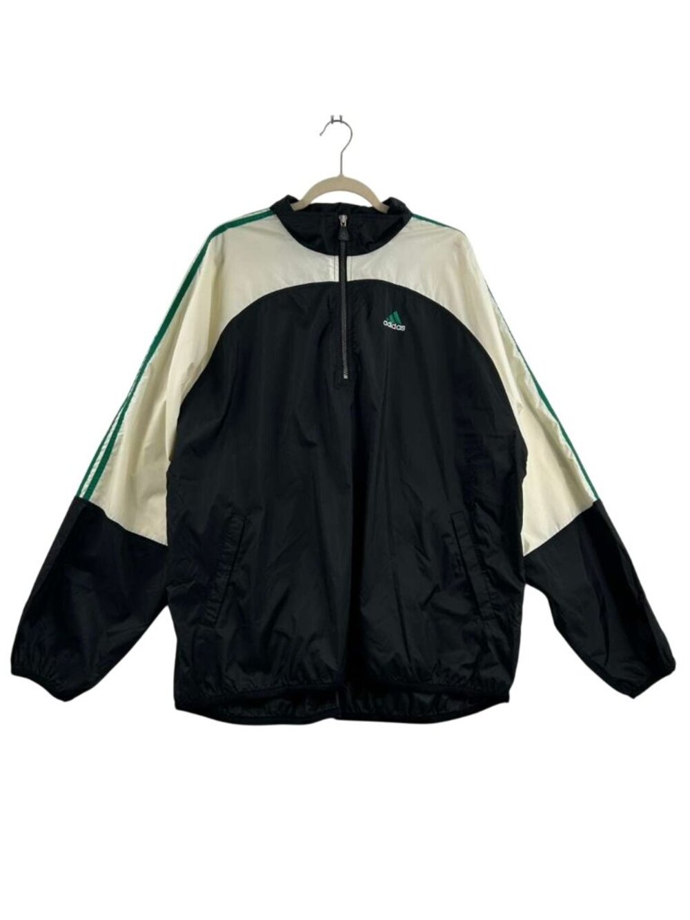 Vintage 90s Adidas Hooded Jacket Men's Size XL Multicolor Windbreaker 1/4 Zip